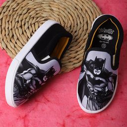 Kidsville DC Comics Featuring Batman Designed Slip On Shoes - Black-image-15