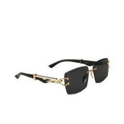 BAYBERRY Unisex Black Lens & Gold-Toned Rectangle Sunglasses with-43
