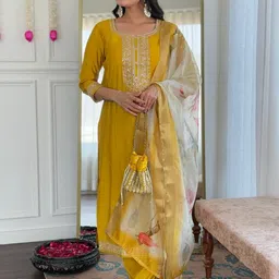 URMIR FASHION Viscose Rayon Embroidered Kurta Sets-10