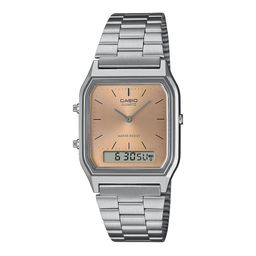 CASIO Unisex Dial & Stainless Steel Cuff Straps Analogue and Digital Chronograph Watch AD279-34