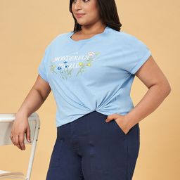 Honey Curvytude by Pantaloons Women Printed  Cotton Top-image-80