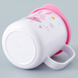 fab n funky Rabbit Printed Mug With Handle & Lid Pink - 180 ml image 4