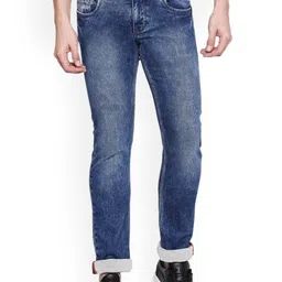 Basics Men Jean Slim Fit Low-Rise Low Distress Heavy Fade Stretchable Jeans-image-7