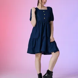 Raiyani Enterprise Women Square Neck Fit & Flare Dress-picture-7