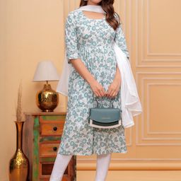 ASHISH PRINT Green Cotton Blend Kurta Sets-image-132