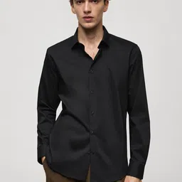 MISCHIEF MONKEY Men Classic Fit Solid Spread Collar Pure Cotton Casual Shirt-image-13