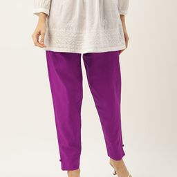 HASRI Women Solid Pure Cotton Trousers-image-91