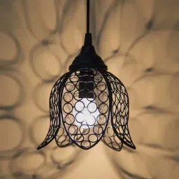 Homesake Black Lotus Shape Pendant Light - Set of 1 (Bulb not included)-image-18