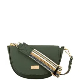 Yelloe Green Solid Medium Sling Handbag-18