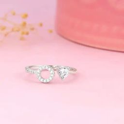 GIVA 92.5 Sterling Vibrant Unity Adjustable Ring for Womens and Girls-image-2
