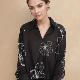 RAREISM Brown Polyester Floral Top-picture-7