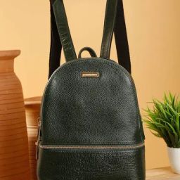 Teakwood Leathers Green Texture Leather Backpack-12