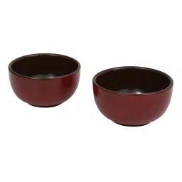 Ellementry Red Ceramic 13 cm Soup Bowl (0.4 L) - Set of 2 image 4