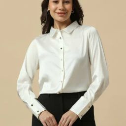 Allen Solly Beige Polyester Solid Formal Shirt-picture-47