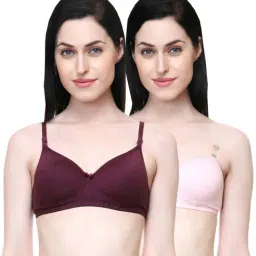 Lady Lyka Multicolor Non Wired Padded T-Shirt Bra (Pack Of 2)-image-61