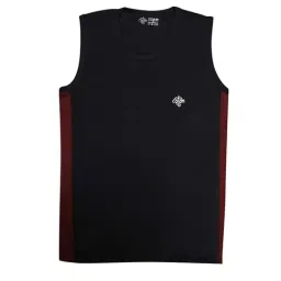 Chimprala Kids Black & Maroon Solid Tank Top-image-82
