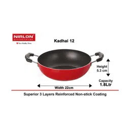 Nirlon Non-Stick Red Aluminium Pots & Pans Cookware Set of 4 Pieces-image-99