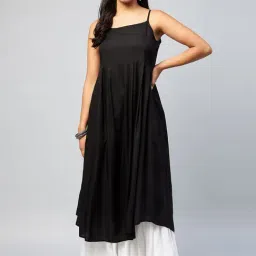 Inweave Black A Line Kurta-image-26