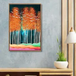 999Store Multicolor Canvas Wall Painting Panel With Fibre Frame-16