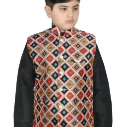 SG Yuvraj Kids Cream Checks Nehru Jacket-image-26