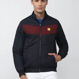 Academy By Van Heusen Navy Slim Fit Colour Block Jacket-picture-30