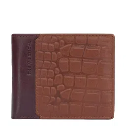The Vertical Tan Textured Bi-Fold Wallet for Men image 1