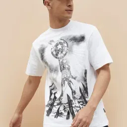Fame Forever By Lifestyle White Relaxed Fit Printed T-Shirt-picture-24