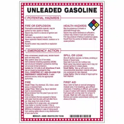 BRADY 10x7 inch Fiberglass Chemical Sign Unleaded Gasoline Potential Hazards, 41F507-image-55