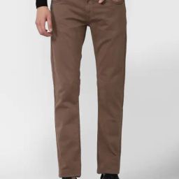 Peter England Brown Cotton Slim Fit Jeans-image-86