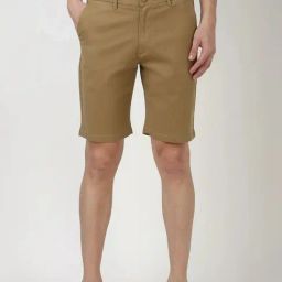 Peter England Khaki Cotton Regular Fit Shorts-17