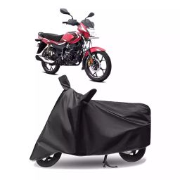 Auto Pearl Polyester Two Wheeler Cover for Bajaj Platina 110 H-Gear (Grey)-image-90