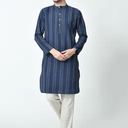 BAESD Men Striped Thread Work Kurta-image-40