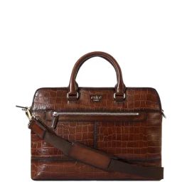 Eske Tan Leather Large Laptop Messenger Bag-image-82