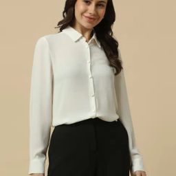 Allen Solly Beige Polyester Solid Long Sleeves Formal Shirt-image-62
