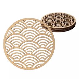 CHL Wooden Coasters for Tea Cups,Coffee Mugs and Glasses (Set of 6)-33