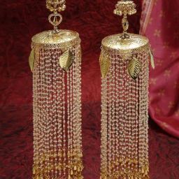 Panash Gold Plated Leaf Shaped Pearl Bridal Kaleera Set Pack of 2-5