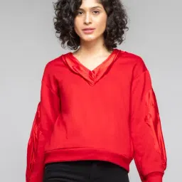 SHAYE Red Solid Sweatshirt-image-37
