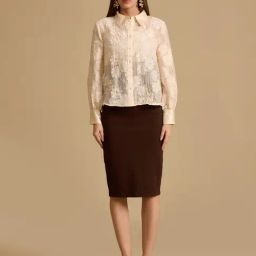 Kazo Off White Self Design Shirt-image-51