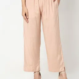 NYLANGAN Women Regular Fit Mid-Rise Flat-Front Cropped Trousers-picture-42