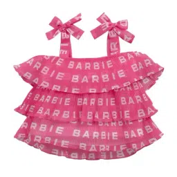 Tiny Girl Hot Pink Barbie Printed Top-image-95