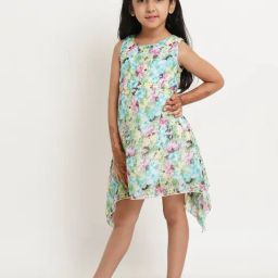 Creative Kid'S Girls Blue Regular Fit Printed Dress-image-39