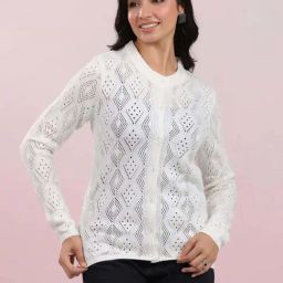Janasya Off White Self Cardigan-picture-10