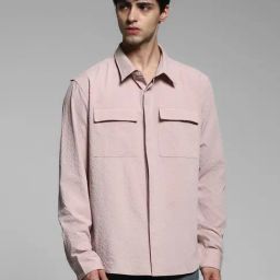 Jack & Jones Pink Loose Fit Texture Shirt-picture-47