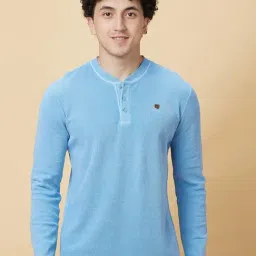Being Human Blue Regular Fit Henley T-Shirt-picture-23