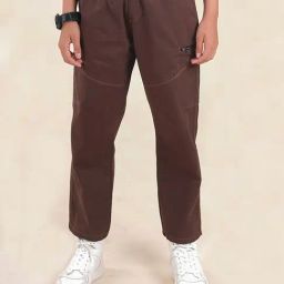 Kiddopanti Boys Brown Solid Cargo Pants-image-92