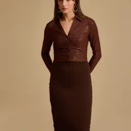 Kazo Brown Structured Shirt-image-3