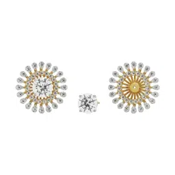 EMORI 14k (585) Yellow Gold 0.5 CT Sunflower Detachable Diamond Studs for Women-image-73