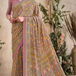 Reboot Fashions Floral Pure Crepe Saree-image-78