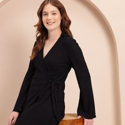 Mast & Harbour Self Design Wrap Dress Dress-image-80