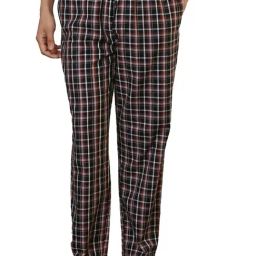 Sleepz by Raymond Black Cotton Checked Regular Fit Pyjama-picture-44